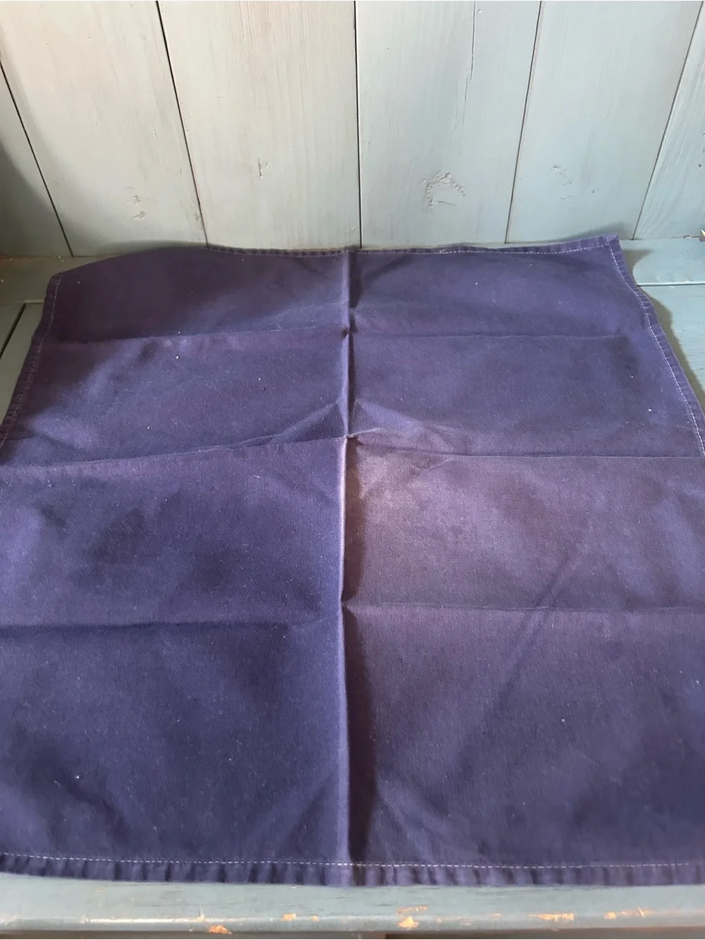 Vintage Navy Blue Dining Table Cloth Linen Napkins - Set of 4